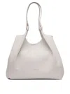 Gianni Chiarini Dua Double Handle Bag In Double Sand Leather In White