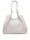 Gianni Chiarini Dua Double Handle Bag In Double Sand Leather In White