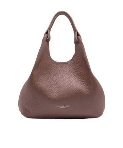 Gianni Chiarini Due Logo Stamp Tote Bag In Brown