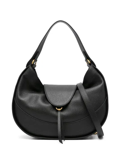 Gianni Chiarini Edith Crescent Flap Shoulder Bag In Black