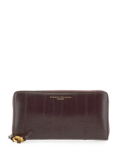 Gianni Chiarini Eel Leather Wallet In Brown