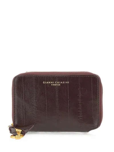 Gianni Chiarini Eel Zip-around Wallet In Brown