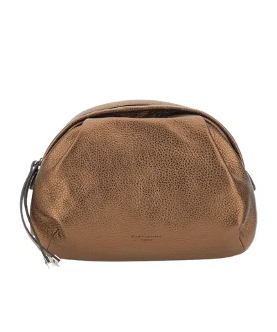Gianni Chiarini Emanuela Zipped Shoulder Bag In Brown