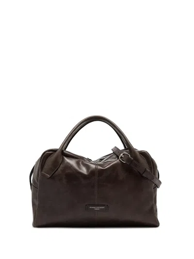 GIANNI CHIARINI GIANNI CHIARINI EMILY BROWN BAG IN VINTAGE-EFFECT LEATHER