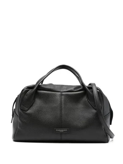 Gianni Chiarini Emily Grained-leather Tote Bag In Black