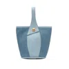 Gianni Chiarini Ester Bucket Bag In Light Blue Raffia In Blue