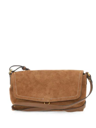 Gianni Chiarini Eugenia Suede Shoulder Bag In Brown