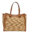 Gianni Chiarini Woven Texture Tote Bag With Leather Accents In Brown