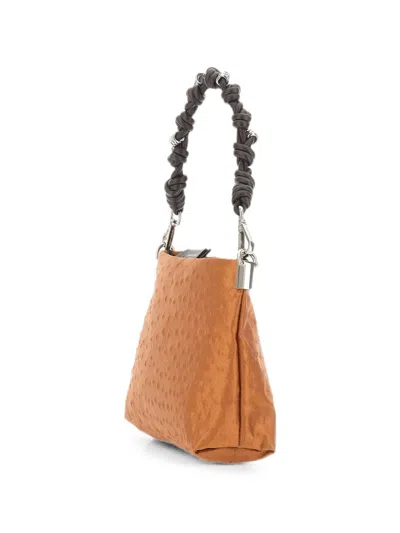 Gianni Chiarini Fanny Ostrich-effect Shoulder Bag In Orange