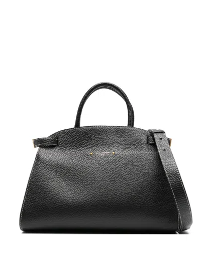 Gianni Chiarini Farah Grained-leather Top-handle Tote Bag In Black