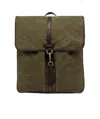 Gianni Chiarini Berlin Canvas Backpack Leather Finishes In Green