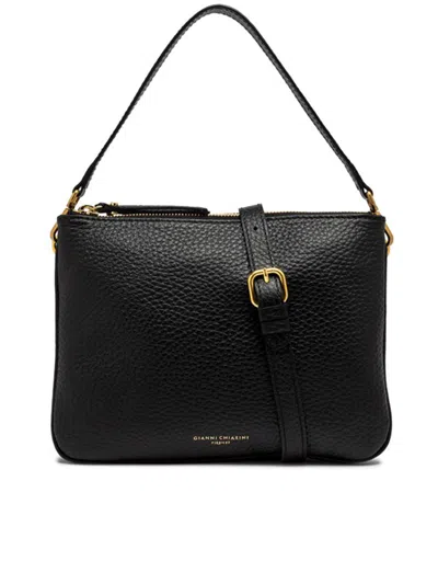 Gianni Chiarini Frida Shoulder Bag In Smooth Leather In Black