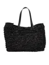 Gianni Chiarini Fringe-design Raffia Tote With Leather Handles In Black