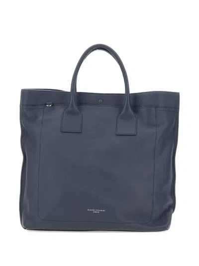 Gianni Chiarini Front-pocket Florence Tote Bag In Blue