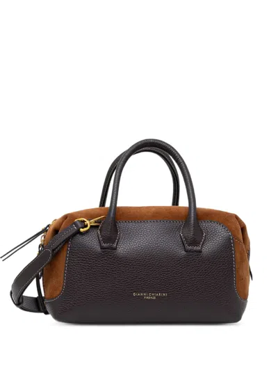 Gianni Chiarini Gemma Grainy-leather Suede-panelled Tote Bag In Brown