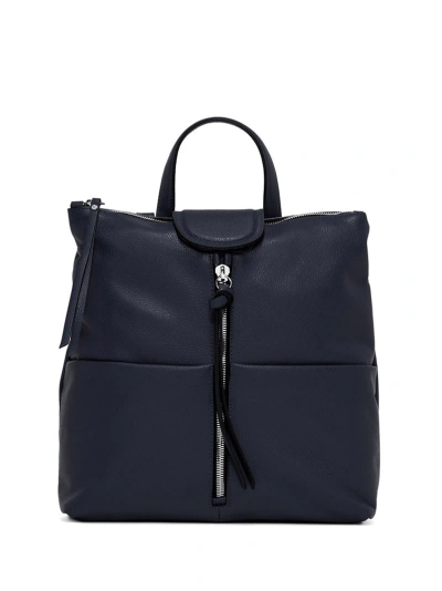 Gianni Chiarini Giada Leather Backpack With Front Zip In Navy