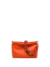 Gianni Chiarini Brenda Clutch Bag In Hammered Coral Leather With Resin Chain