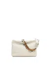 Gianni Chiarini Brenda Clutch In Cream Hammered Leather With Resin Chain