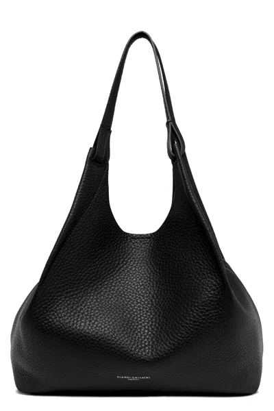 GIANNI CHIARINI GIANNI CHIARINI GIANNI CHIARINI DUA BAG IN HAMMERED LEATHER, BLACK.