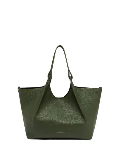 Gianni Chiarini Dua Bag In Hammered Leather, Dark Green.