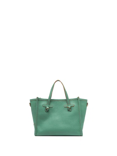 Gianni Chiarini Marcella 32 Shopping Bag In Bubble Double Leather Mint