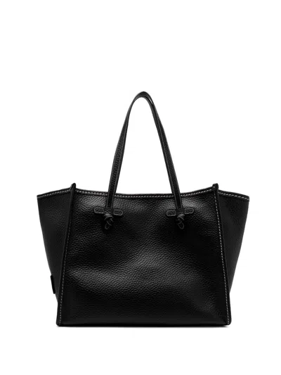 Gianni Chiarini Marcella Black Leather Shopper Bag With Magnetic Closure.