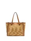 Gianni Chiarini Marcella Raffia Shopping Bag With Crochet Work