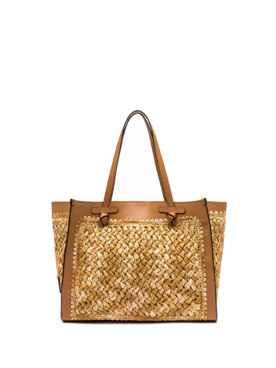 Gianni Chiarini Marcella Raffia Shopping Bag With Crochet Work