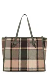 Gianni Chiarini Marcella Shopper Bag In Two-tone Canvas, With Leather Profiles And H In Multi