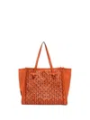 Gianni Chiarini Marcella Shopping Bag In Double Bubble Leather In Red