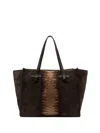 Gianni Chiarini Marcella Suede Bag, Brown And Gold, With Magnetic Closure..
