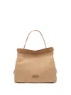 Gianni Chiarini Ottavia Double Handle Bag In Woven Straw Fabric