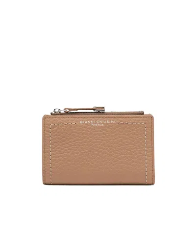 Gianni Chiarini Grain Compact Wallet In Brown