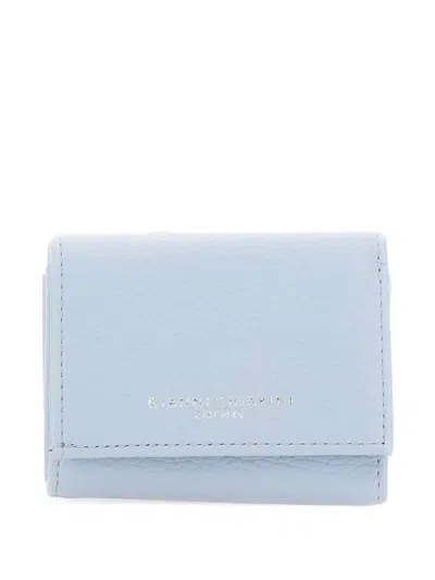Gianni Chiarini Grain Leather Wallet In Blue