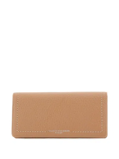 Gianni Chiarini Grain Leather Wallet In Blue