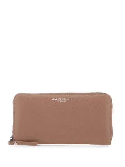 Gianni Chiarini Grain Leather Wallet In Pink