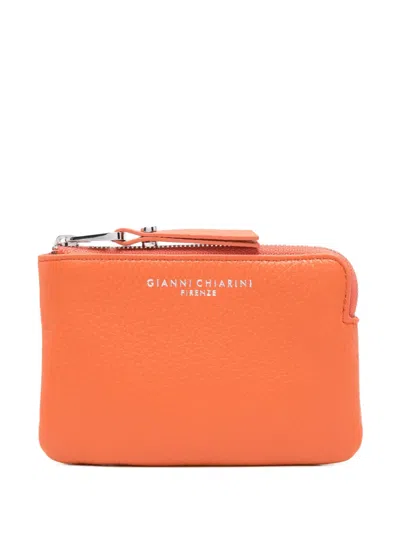 Gianni Chiarini Grain-textured Wallet In Orange
