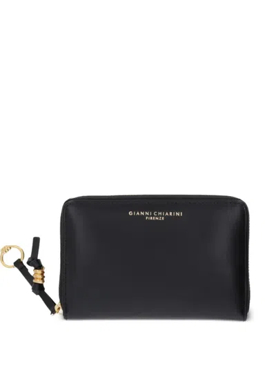 Gianni Chiarini Grain Zip Pendant Wallet In Black