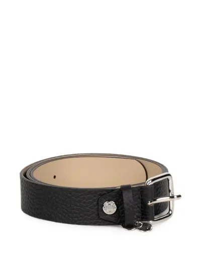 Gianni Chiarini Grained Leather Buckle-fastening Belt In Black