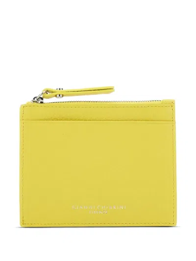 Gianni Chiarini Grained-leather Wallet In Yellow