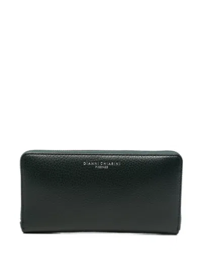 Gianni Chiarini Grained-leather Zip-around Wallet In Green