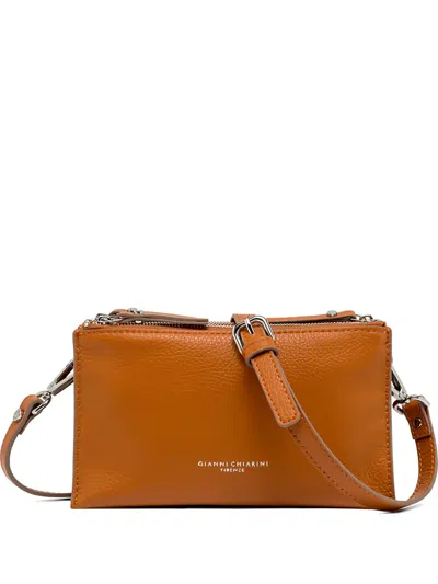 Gianni Chiarini Grainy-leather Clutch Bag In Brown
