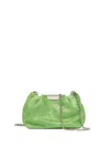 Gianni Chiarini Green Glitter Pearl Clutch Bag With Curled Effect