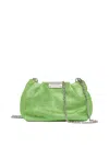 Gianni Chiarini Green Glitter Pearl Clutch Bag With Curled Effect In Light Grey