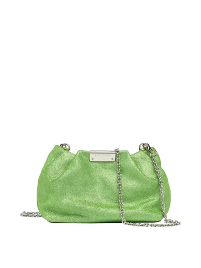 Gianni Chiarini Green Glitter Pearl Clutch In Light Grey