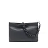 Gianni Chiarini Hammered Leather Clutch With Chain Strap In Gray