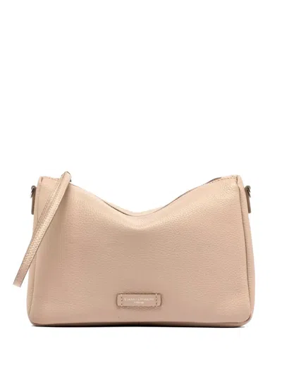 Gianni Chiarini Hammered Leather Pouch Bag In Neutral