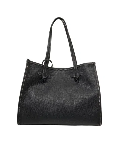 Gianni Chiarini Hammered Leather Shopper In Black