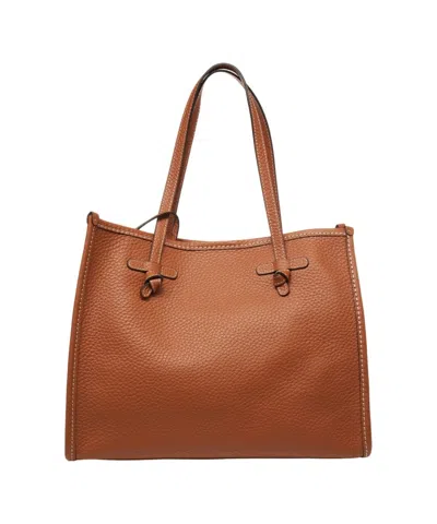 Gianni Chiarini Hammered Leather Shopper In Brown