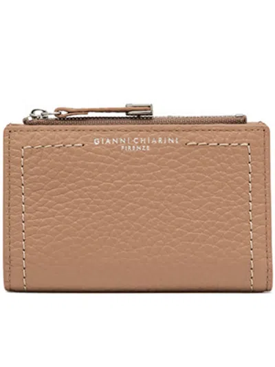 Gianni Chiarini Hammered Leather Wallet In Brown